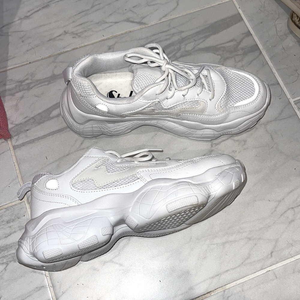 White platform sneakers